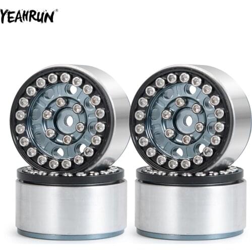 YEAHRUN 4Pcs Aluminum Alloy Beadlock Wheel Hub Rims For 1/24 Axial SCX24 90081 AXI00001 AXI00002 RC Crawler Car Upgrade Parts