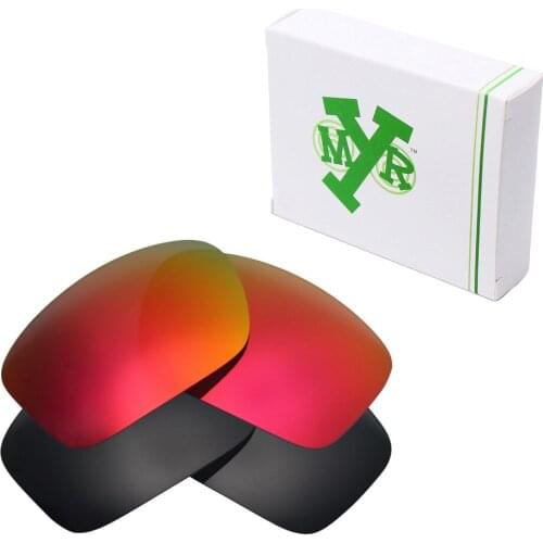 2 Pairs Mryok POLARIZED Replacement Lenses for Oakley Scalpel Sunglasses Stealth Black & Fire Red