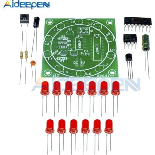 3V-5V Lucky Rotary Suite Electronic Suite CD4017 NE555 Self LED Light Kits Production Parts And Components Pulse Generator DIY