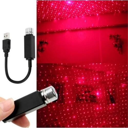 Car USB LED Car Atmosphere Ambient Star Light Lamp Christmas Interior Decorative Light Car Roof Star Night Light