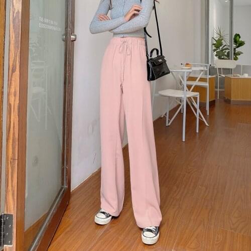 Summer OL Style Women Pants Chic Wide Leg Pant High Waist Elegant Work Trousers Female Casual Pants pantalon femme