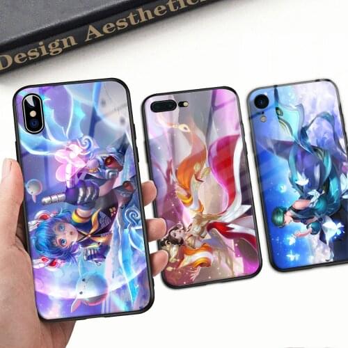 Cartoon Characters Phone Case For iPhone X XR XS 11 12 mini Pro Max 6 6s 7 8 Plus Tempered Glass Case