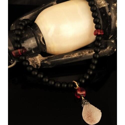 Dr Stone Natural Stone Women 'S Quartz and Onyx Stone Necklace NRS930 439711068