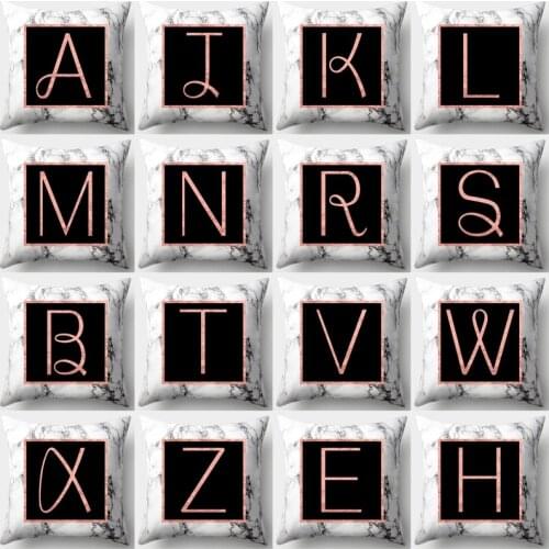 Letter Decorative Pillowcase45x45 Polyester Marble Cushion Cover Sofa Cushions Pillowcover Throw Pillows Home Decor Pillow Cases