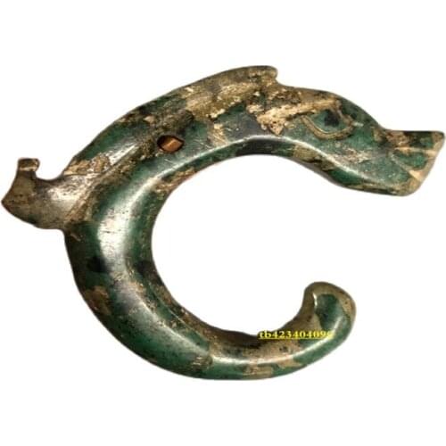 Hongshan Culture jade, old jade, Xiuyu ornament, antique handlebar, high ancient jade, yuzhulong