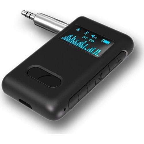 Handsfree Car Radio Kit 3.5mm Jack Bluetooth 5.0 Audio Receiver Wireless Music Adapter for Stereo MP3 Speaker with Microphone