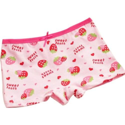Hot Sale 50% Colorful Strawberry Shorts Elastic Bowknot Sweet Tooth Underwear Girl Boxers briefs Random color for girls