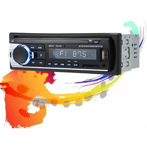 JSD-520 1 Din car radio 12V bluetooth FM Aux Input Receiver SD USB In-dash MP3 autoradio Player Auto Audio Stereo
