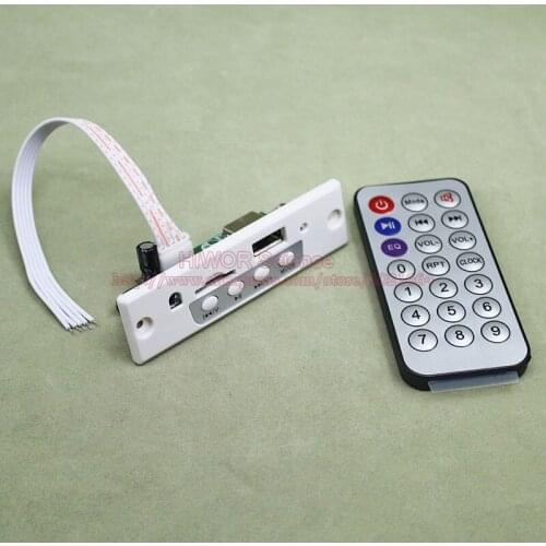 1set/lot MP3 WAV Audio Decoder Module Board PCB USB TF Card Audio Decoder With Panel Wire IR Controller