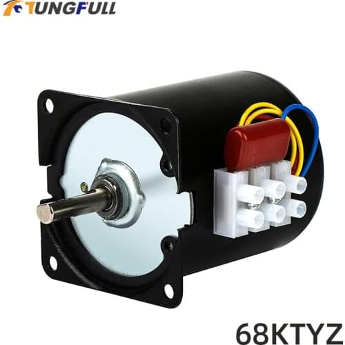 220V AC 28W Micro Gear Motor 68KTYZ 50Hz Permanent Magnet Synchronous Gear Motor Low Speed Reversible Geared Components
