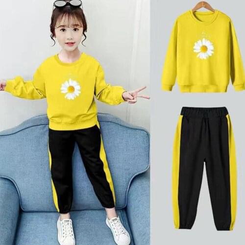 Spring Girls' Tracksuit For Children Sportswear Outfits Girls Jogging Sports Suits Floral Print Clothing Sets 4 5 6 8 10 12 Year