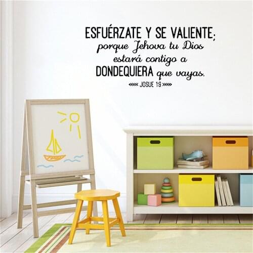 Esfuerzate y se valiente wall sticker Spainsh quote wall decal home decor for living room vinyl art mural RU4033