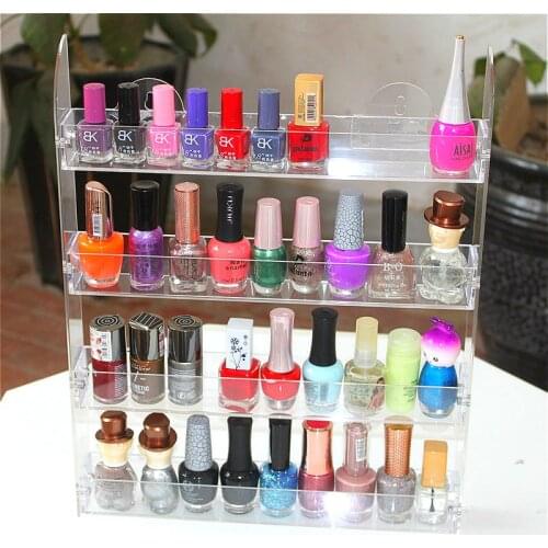 Wall mounted nail polish display rack 4 layers removable nail polish display rack hanging wall nail polish exhibition rack