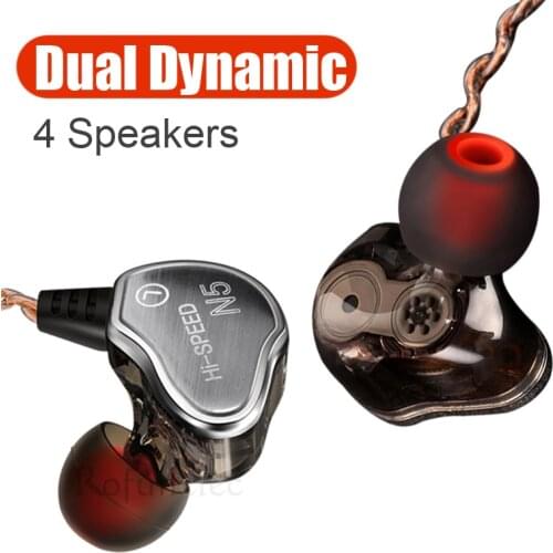 In Ear Headphones Wired Earphones 3.5mm Jack Dynamic HiFi Deep Bass Noise Cancel Sports Wire Headset With Microphone