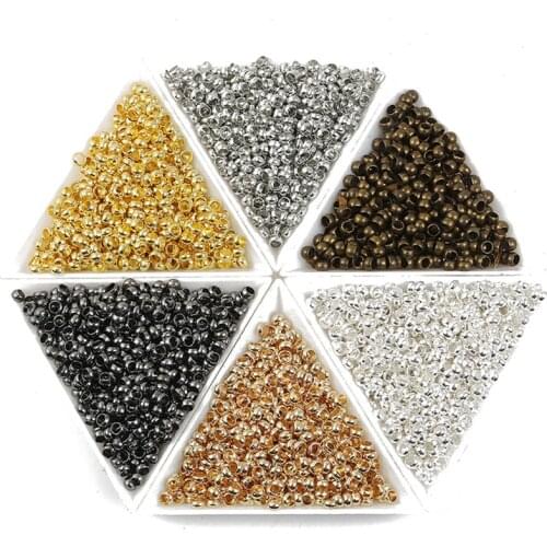 100-500pcs Gold Copper Ball Crimp End Beads 1.5/2/2.5/3/3.5/4mm Stopper Spacer Beads For DIY Jewelry Making Findings Accessories