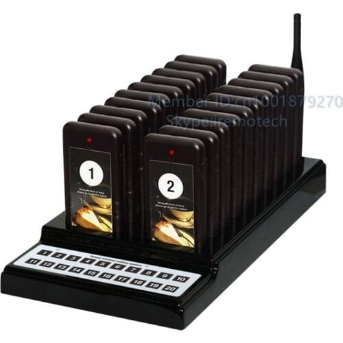 20 Coast Pager buzzer+ Wilreless Keypad Caller Queue Wireless calling system for Restaurant Cafe Shop