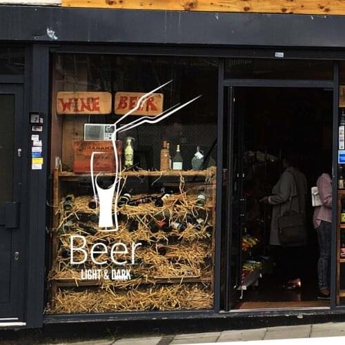 Beer Bar Sticker Light &Dark Vintage Shop Decor Sign Retro Bar Pub Poster Decal Vivyl