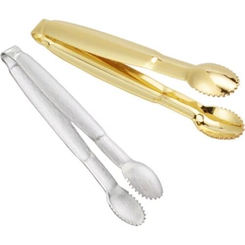 Stainless Steel Ice Tongs Sugar Coffee Sugar Clip Tweezer Mini Clamp Tong Clips Ice Cube Little Tea Clips Kitchen Bar Supply