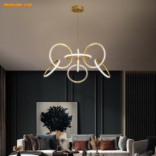Modern LED Pendants Gold/Black For Dining Table Kitchen Bedroom Studyroom Villa Gallery Foyer Office Indoor Home Decorative Lamp