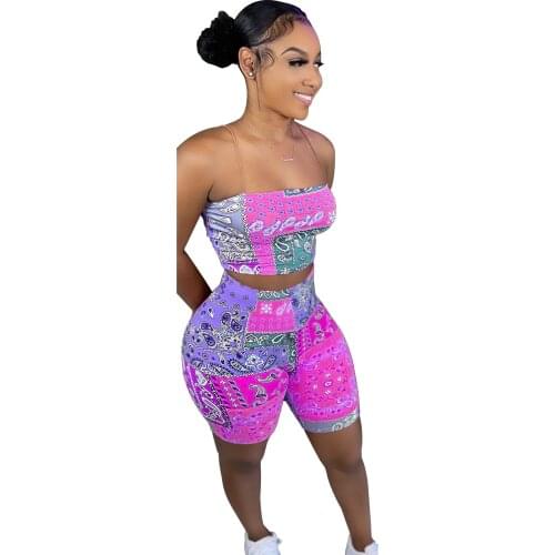 Best Match Tie Dye Crop Top Tank And Biker Shorts Sexy Fitness Wear Tracksuit Two Piece Outfits For Women Sets Clothes Sports