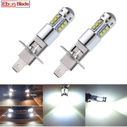2Pcs H1 H3 Auto LED Fog Light High Power XBD 80W White Headlight Daytime Running Light Drivng Lamp Bulbs Car Accessories 12V 24V