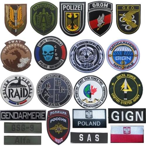 UK USA Germany France Embroidered Patch Military Russia Italy Poland Spain Special Force Tactical Badge DIY Patches for Clothing