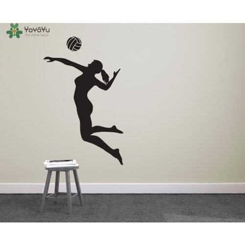 YOYOYU Wall Decal Volleyball Player Wall Decals Woman Sports Vinyl Wall Stickers For Kids Rooms Removable Home Decor Mural SY560