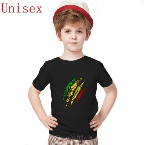 Fun Tee Shirts Warrior Lion of Judah King Rasta Reggae Jamaica Roots kids clothes boys Crew Neck Printing teenage girls clothing