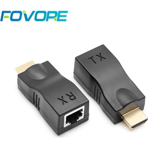 1 Pair HDMI-compatible Extender 1080P 4K RJ45 Ports LAN Network Extension up to 30m CAT5e/6 UTP LAN Ethernet Cable