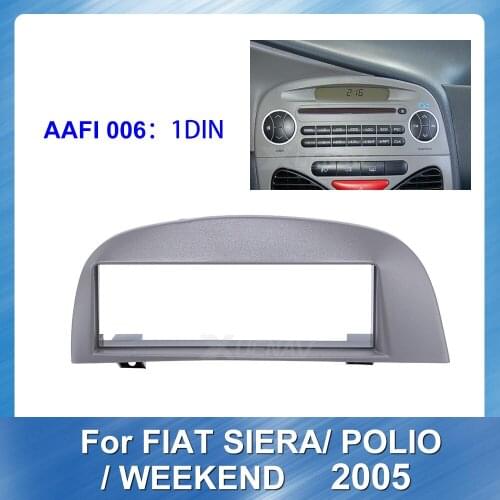 1DIN Car Radio Fascia for FIAT SIERA POLIO WEEKEND 2005 Car DVD Stereo Panel for FIAT Dash Mount Trim Installation Kit Frame