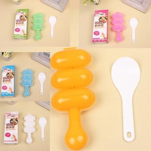 2in1 PP Rice Ball Molds Sushi Mold Maker DIY Sushi Maker Onigiri Rice Mold Kitchen Sushi Making Tools For Kid Candy Color 1065C