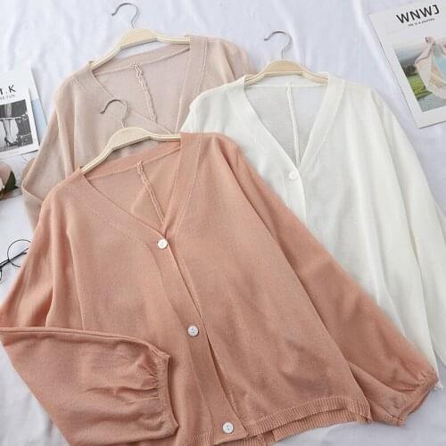 2019 Spring Summer Womens Loose Lazy Wind Ice Silk Coats Batwing Sleeve Casual Sunscreen Knitted Coats Cardigan Female Jackets