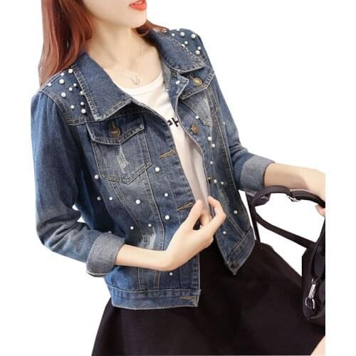 2021Spring Autumn Womens Denim Jacket Plus Size 5XL Female Jeans Jacket Loose Short Jacket Long Sleeve Casual cowboy Jacket Top