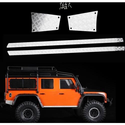 4pcs Rear & Side Metal Skid Plate For 1/10 Rc Crawler Car Defender Traxxas Trx4 Both Sides Antiskid Board Scratch Prevention