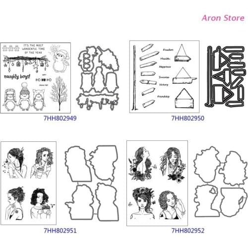 Fashion Girl Butterfly Metal Cutting Dies And Clear Stamp For DIY Scrapbooking