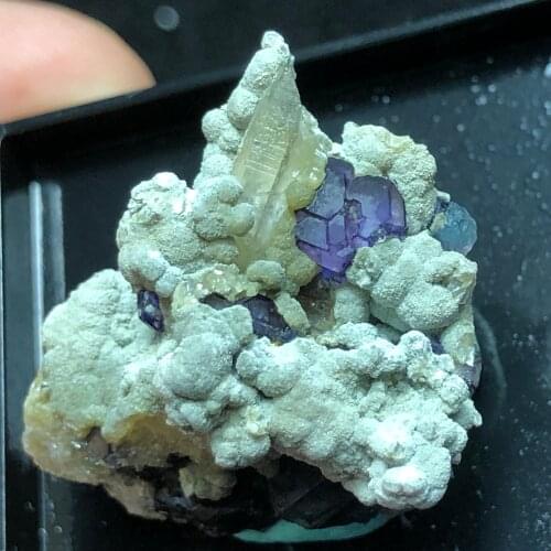 9.4gNatural purple fluorite mica crystal mineral healing energy ring vein teaching specimen stone home decoration