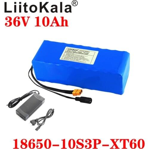 LiitoKala 36V 12AH 10ah 8ah 6Ah Electric Bike Battery Built in 20A BMS Lithium Battery Pack with 42V 2A Charge Ebike Battery