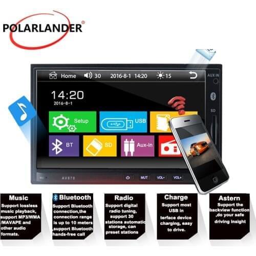 Car Radio 7-inch 2 Din 1090*1080P Bluetooth Reversing European FM Hot Selling MP3 MP5 Player RDS Hands-free AM USB/AUX/SD/WMA