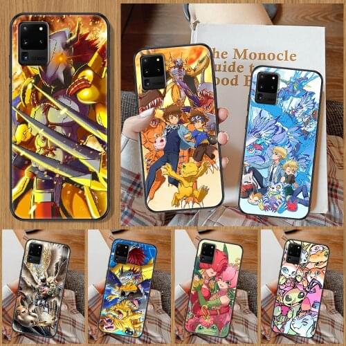Anime Digimon Adventure Phone case For Samsung Galaxy Note 4 8 9 10 20 S8 S9 S10 S10E S20 Plus UITRA Ultra black fashion cover