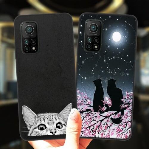 Cute Space Happy Cats Phone Case For Xiaomi Mi 10T Lite Redmi Note 9S 7 8 9 10 Note10 Pro Max 8T 9C Matte Soft Silicone Cover