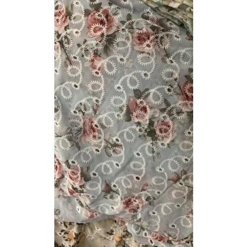 Delicate Lace Fabric Skirt Cotton Cloth Embroidery Fabric Width 130CM DIY Fabric Clothing Household Textile Accessories