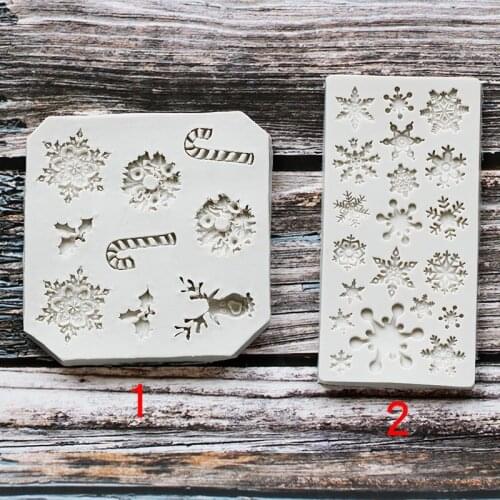 DIY Christmas Snowflake Molds Sugarcraft Silicone Mold Cake Decorating Tool Fondant Chocolate Candy Dessert Craft Moulds