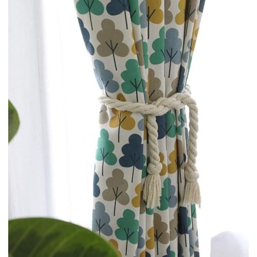 Girls Curtain Fabric Minimalist Curtain for Living Room Bedroom American Country Polyester Cotton Print Pastoral Curtain Fabric