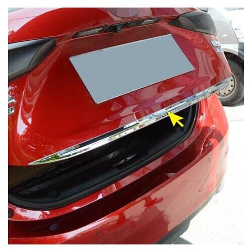 For Mazda 3 Axela Sedan 2014-2018 STAINLESS REAR TRUNK TAIL GATE DOOR LID COVER TRIM Auto accessories