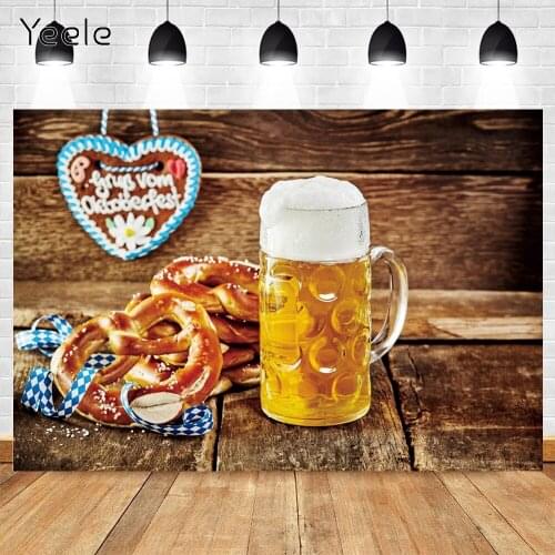 Yeele Photocall Oktoberfest Backdrop Prop Photography Wood Board Beer Bread Carnival Photographic Background For Photo Studio