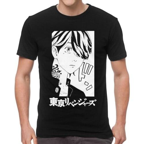 Mens Hanemiya Kazutora Tokyo Revengers T-Shirt Graphic Anime Manga Tshirt Short Sleeve Cool T Shirt Homme Cotton Tee Merch