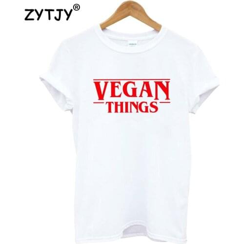 VEGAN THINGS red Letters Print Women tshirt Cotton Casual Funny t shirt For Lady Girl Top Tee Hipster Tumblr Drop Ship MA-14