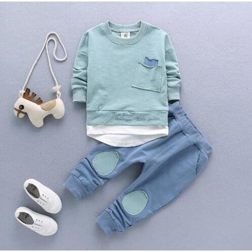 2PC Toddler Baby Boys Clothes Outfit Infant Boy Kids Shirt Tops+Pants Casual Clothing 2017 Kids Clothing For 12 Months-6Years