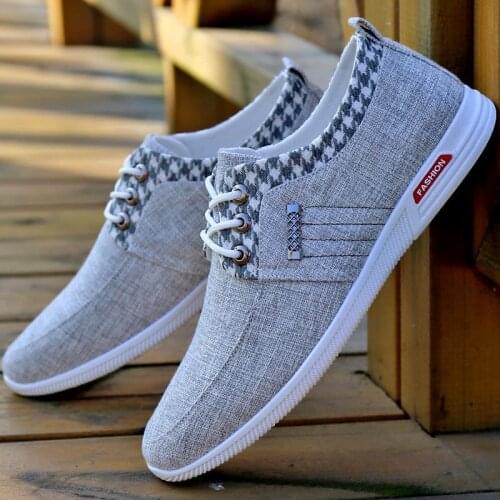 Mens Shoes Summer Casuals Non-Slip Shoes Trendy Breathable Cloth Shoes Korean Style Canvas Shoes Portable All-Match Linen Shoes