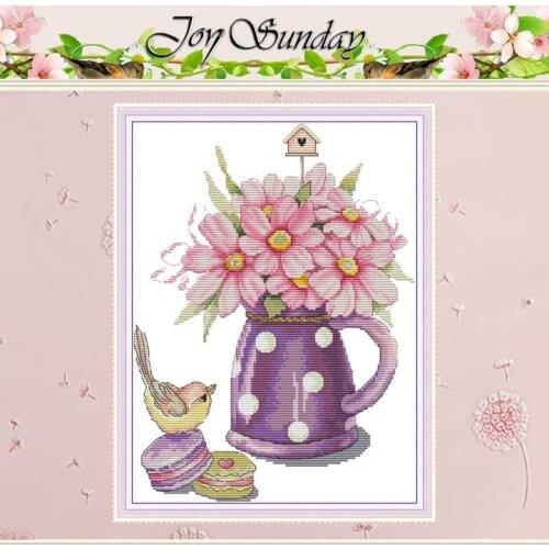 Bird And Vase Counted Cross Stitch 11CT Printed 14CT Cross Stitch Sets wholesale Chinese Cross-stitch Kits Embroidery Needlework
